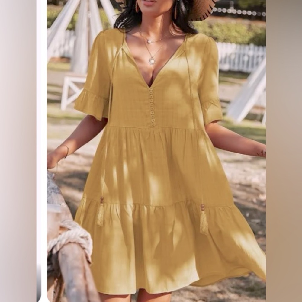 Chigant dress\ swim coverup yellow